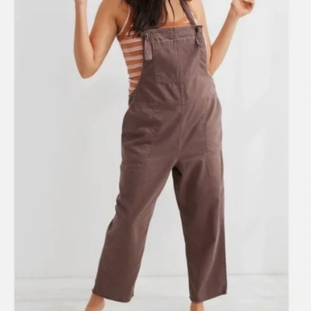AMERICAN EAGLE AERIE Werk & Play Twill Overalls in Relic Brown Size xs